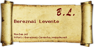 Bereznai Levente névjegykártya
